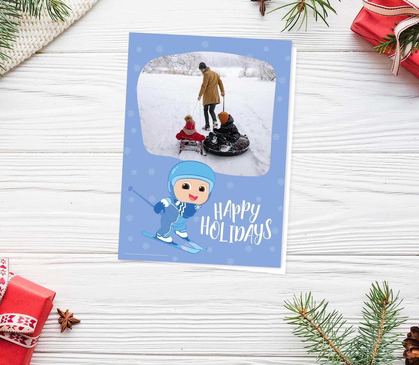 CoComelon™ Blue Snowflakes Card