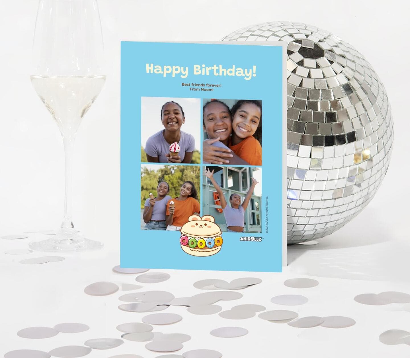 Anirollz® Birthday Cake Bunnyroll Card