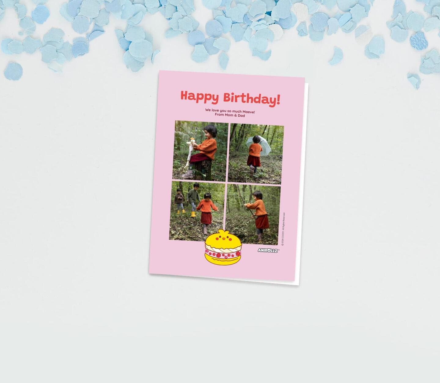Anirollz® Birthday Cake Chickiroll Card
