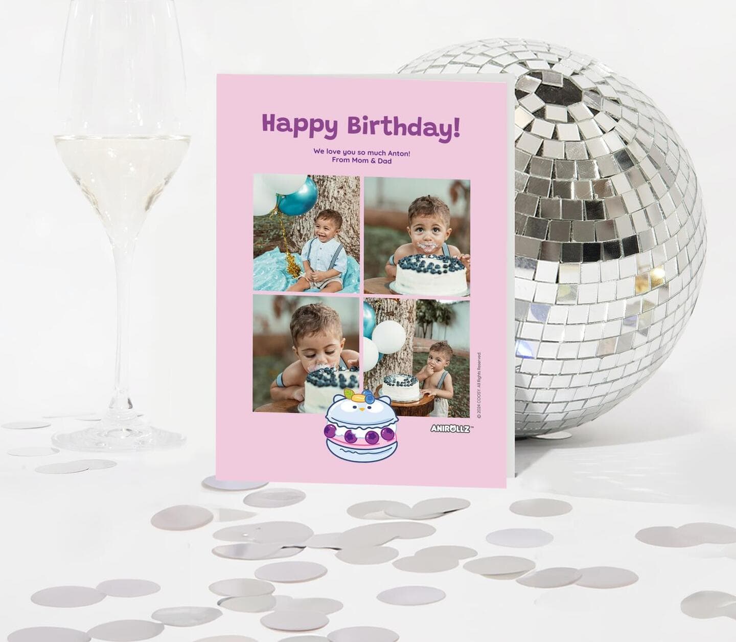 Anirollz® Birthday Cake Owlyroll Card