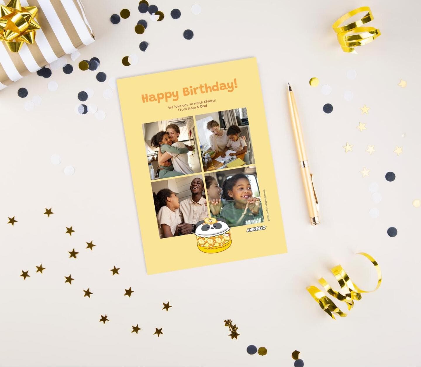 Anirollz® Birthday Cake Pandaroll Card