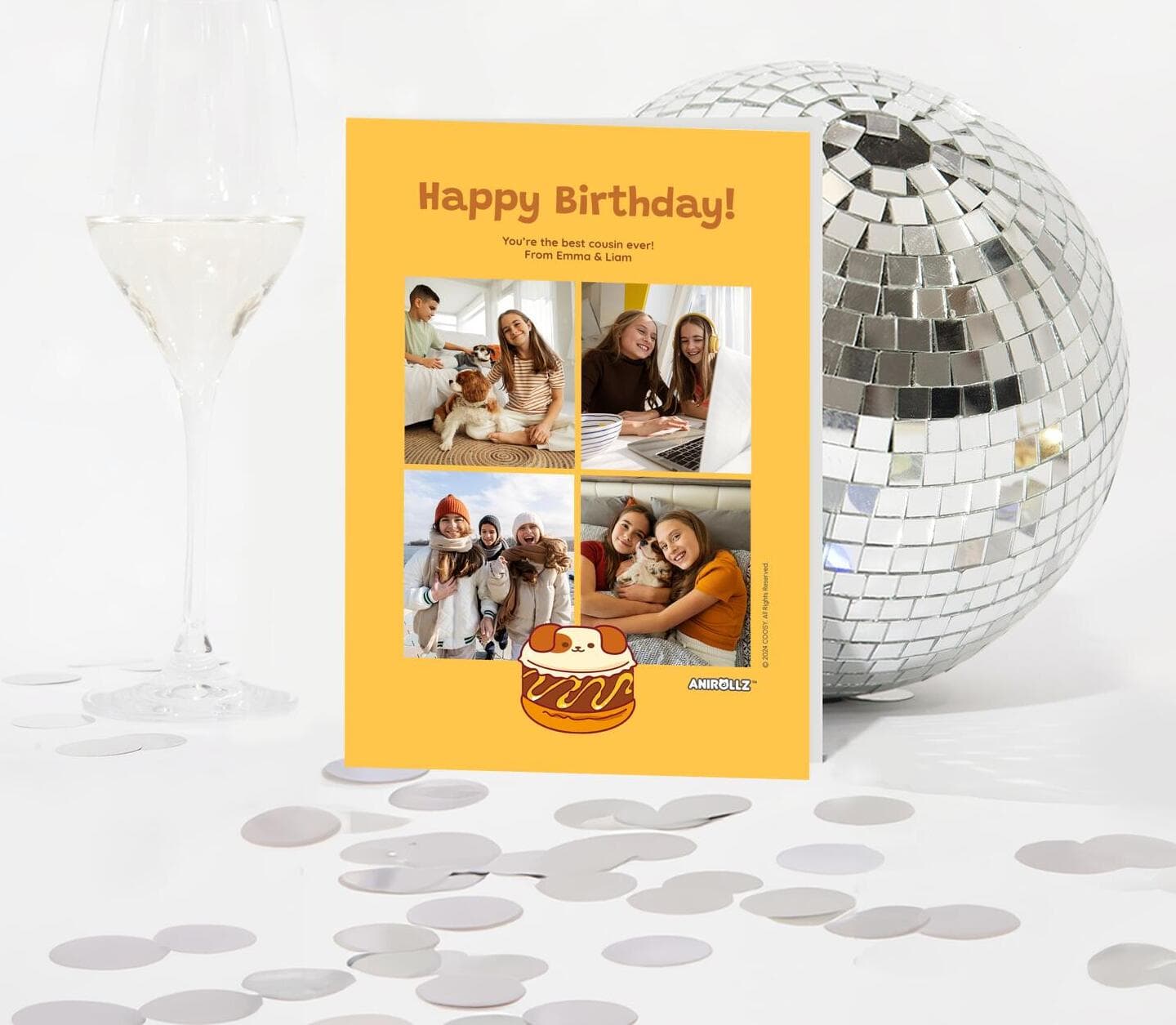 Anirollz® Birthday Cake Puppiroll Card
