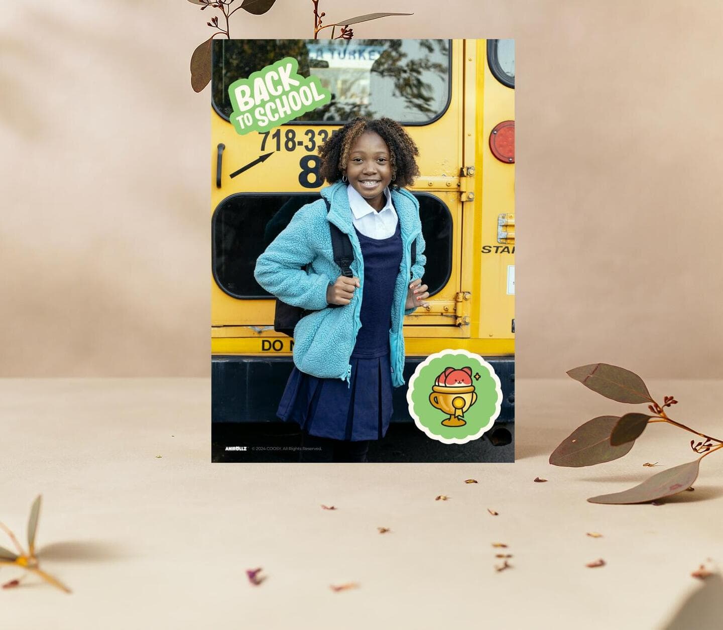 Anirollz® Green Stickers School Card