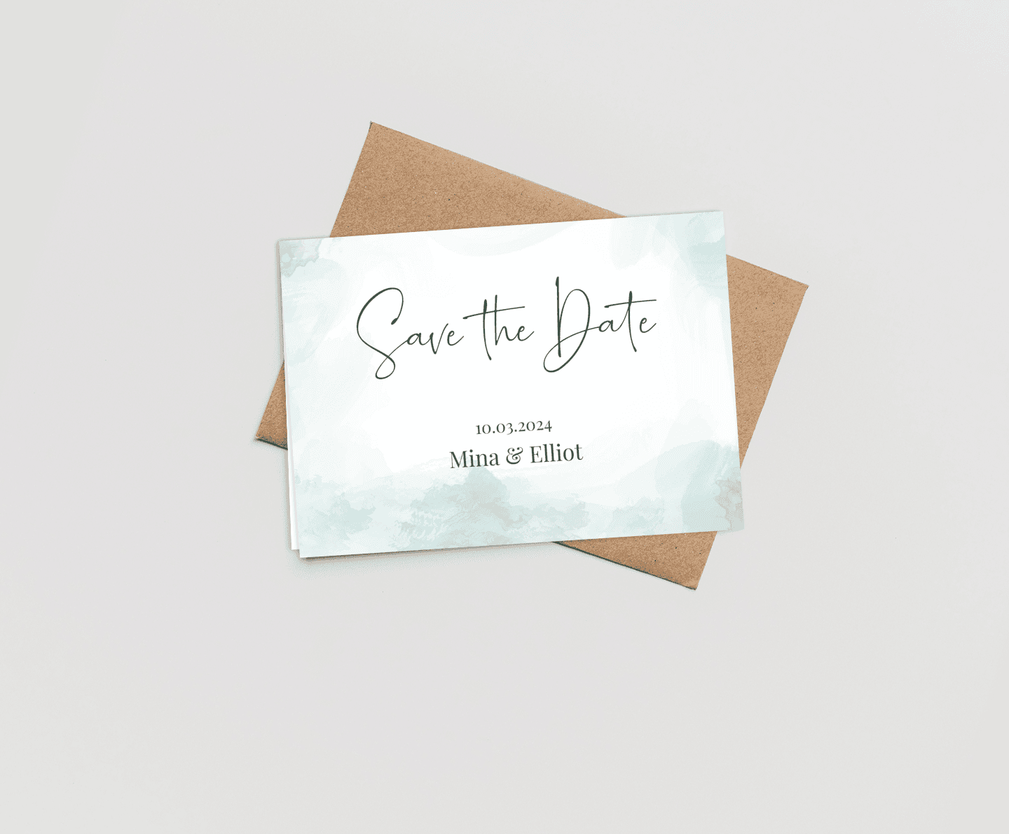 Watercolor Teal Card