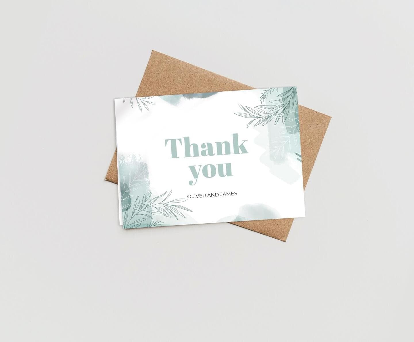 Teal Thank You Card