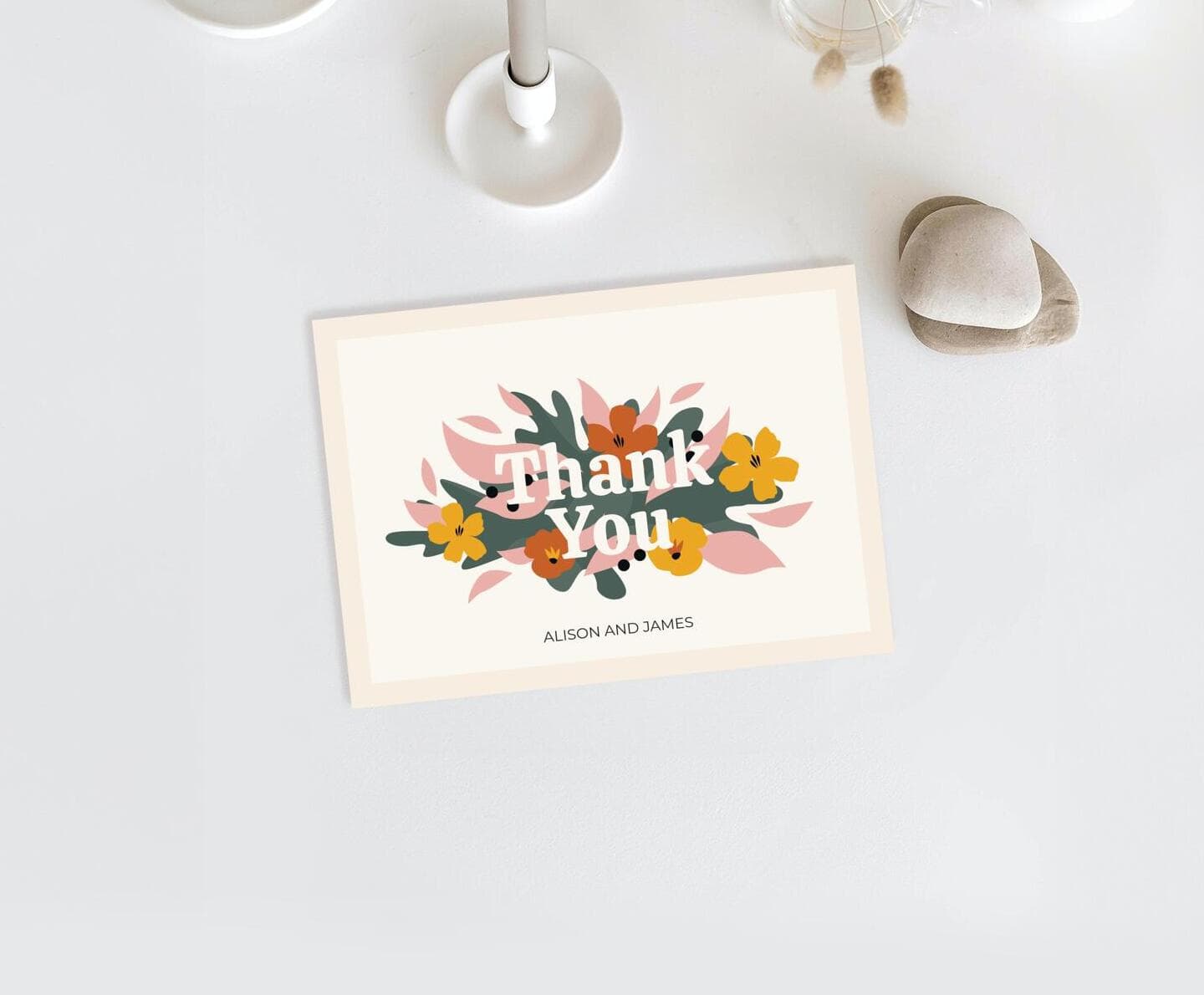 Bloc Flower Thanks Card