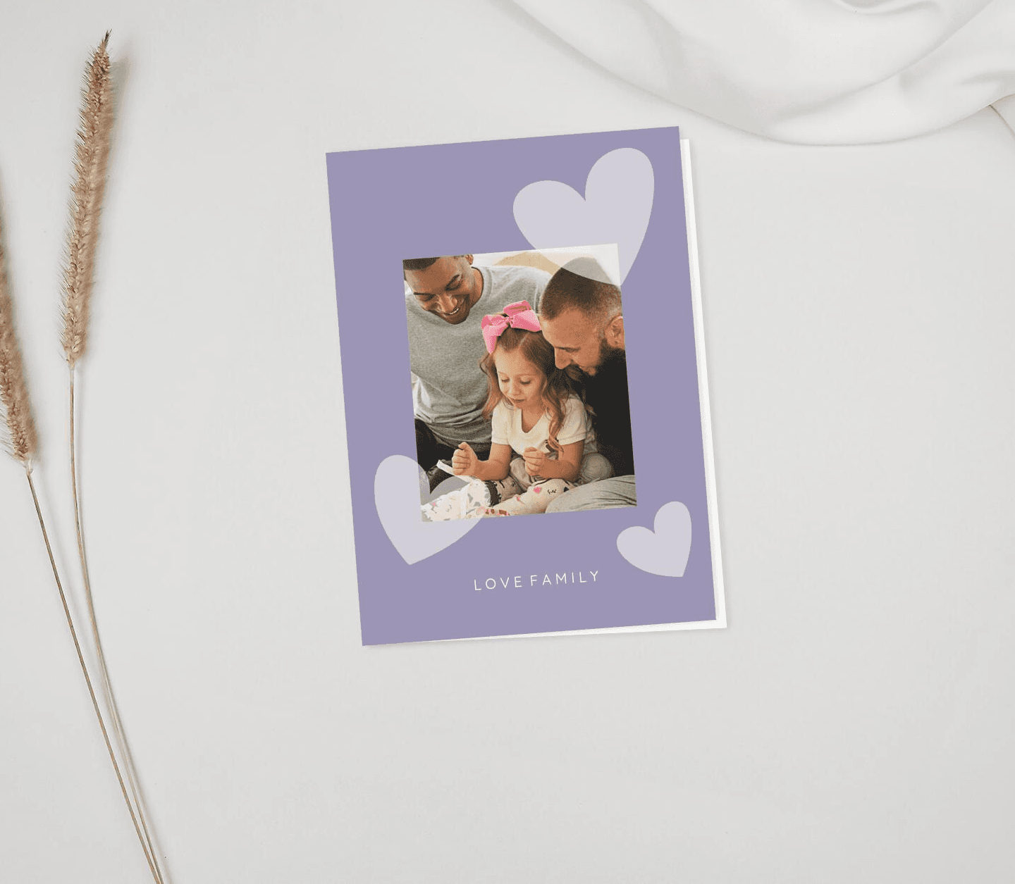 Purple hearts Card