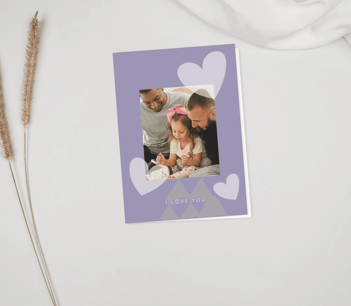 Purple hearts Card