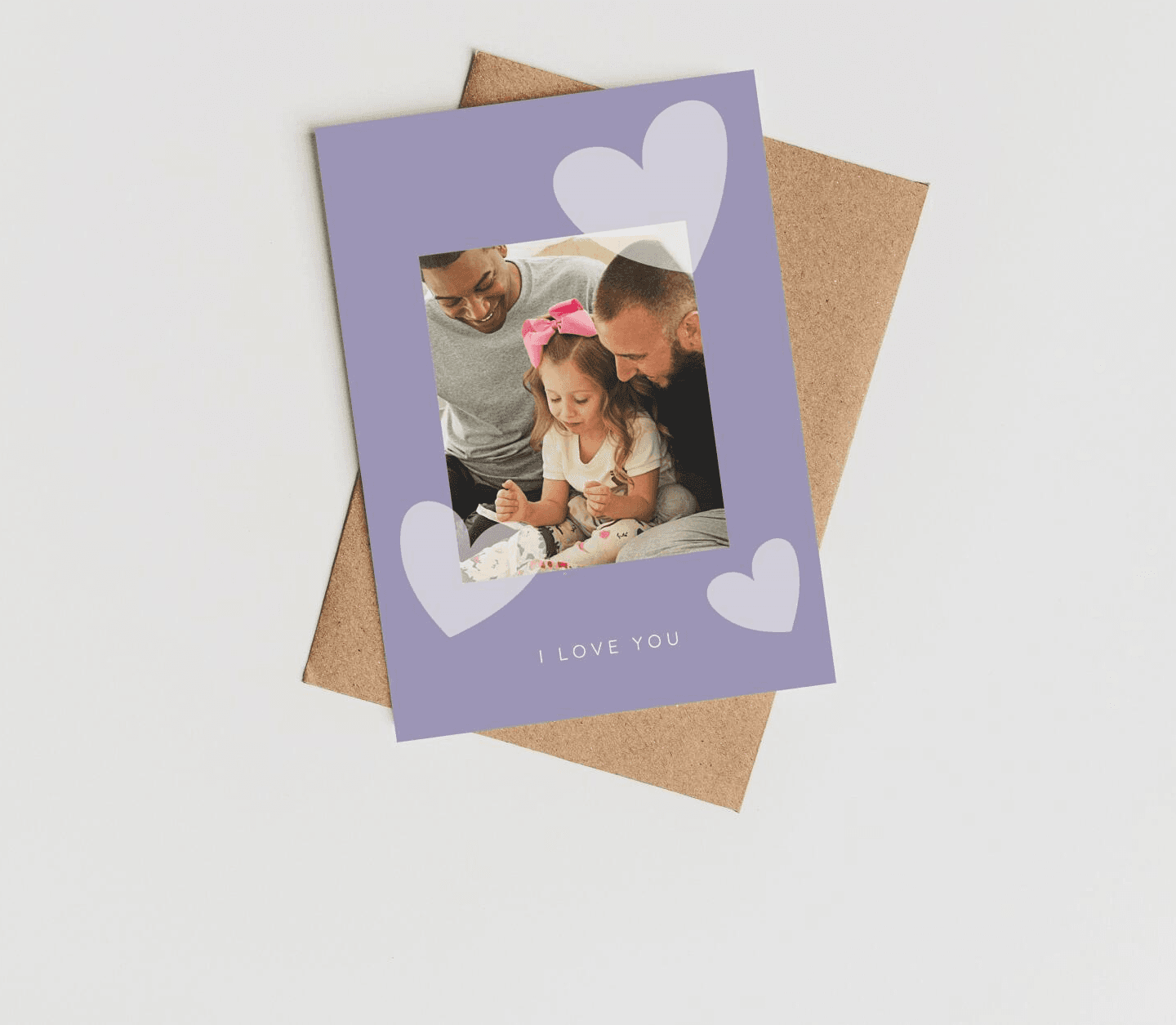 Purple hearts Card