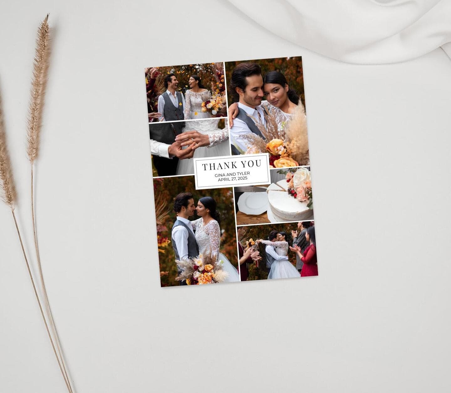 Romantic Collage Thank You Card