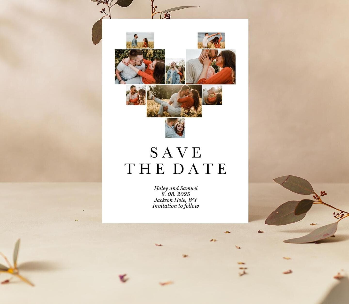 Heart photos Save The Date Card
