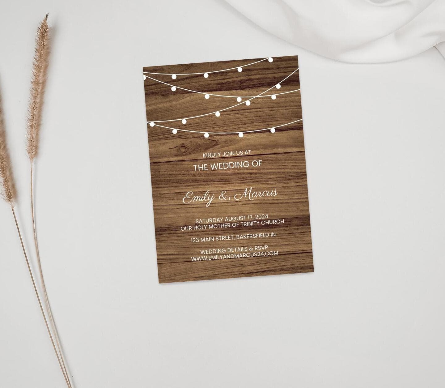 Rustic Romantic Invitation Card