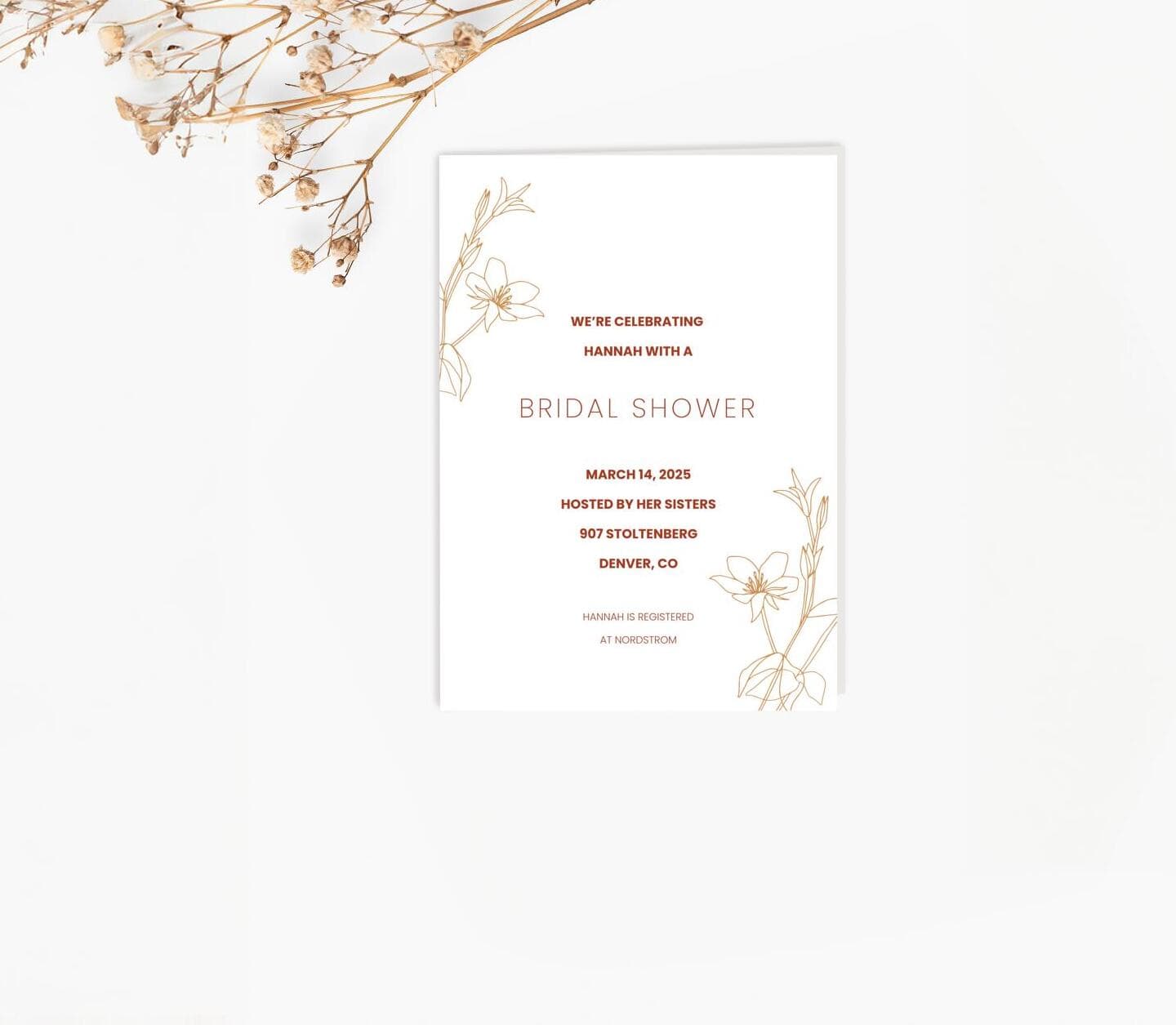 Minimalist Flower Bridal Shower Card
