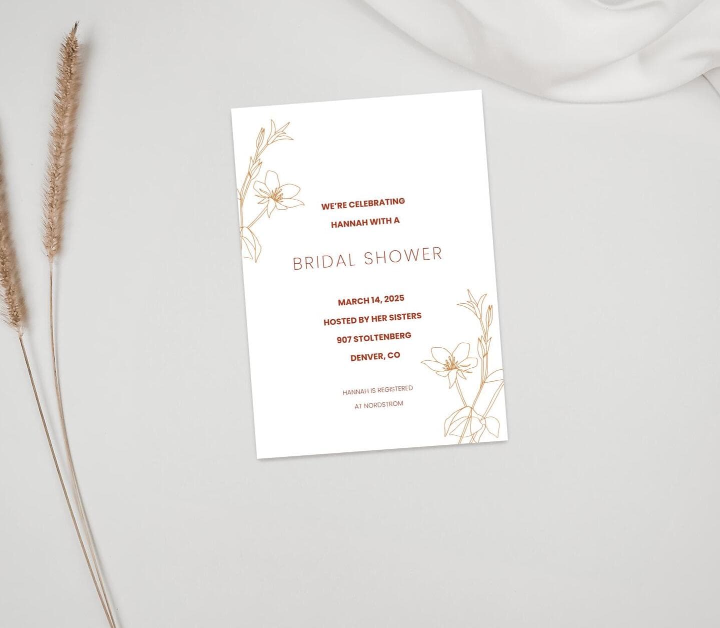 Minimalist Flower Bridal Shower Card