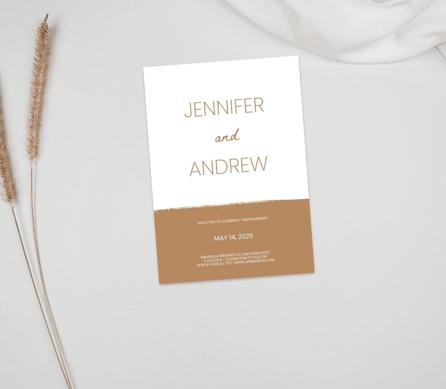 Bold Brown Invitation Card