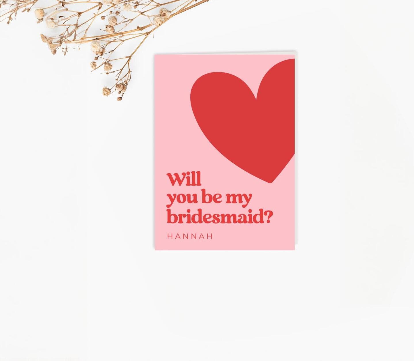 Big Heart Bridesmaid Card
