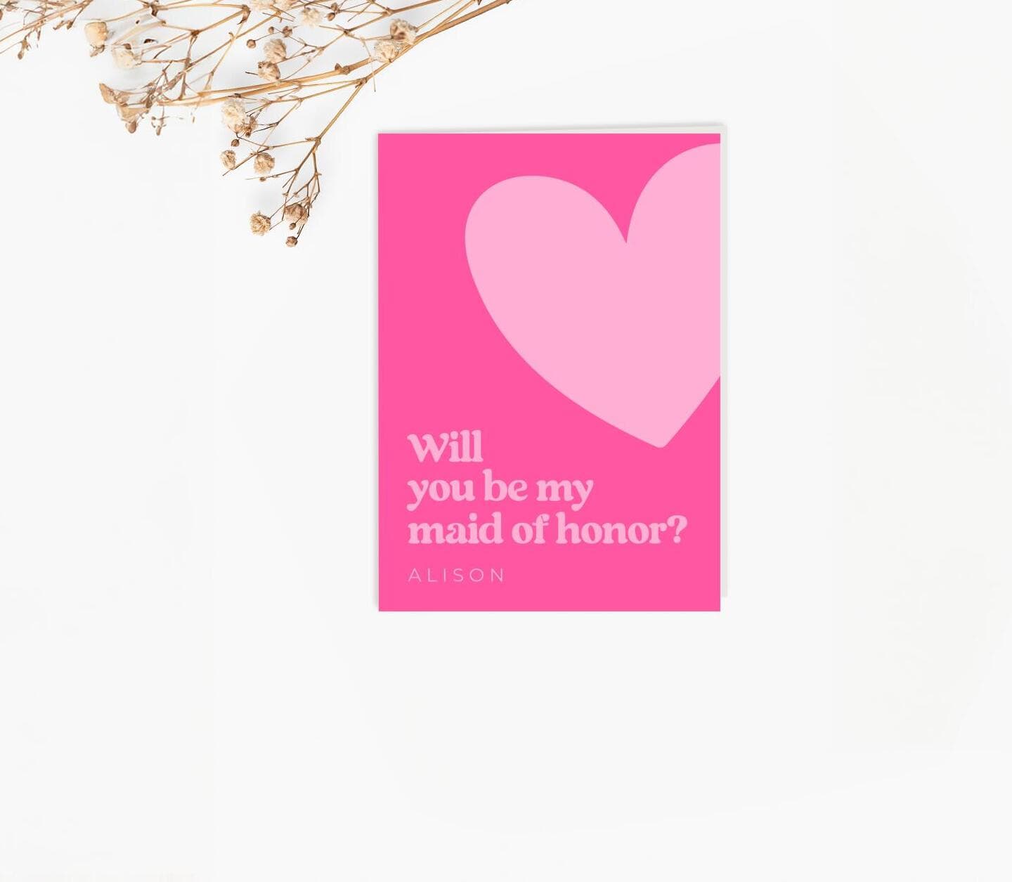 Big Heart Maid Of Honor Card