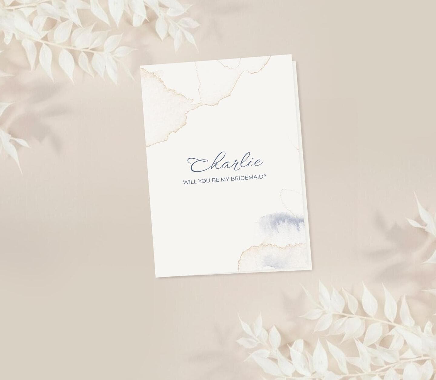 Elegant Watercolor Bridesmaid Card