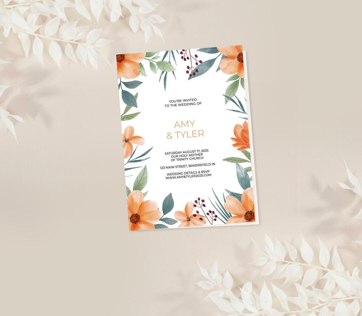 Watercolor Bouquet Invitation Card