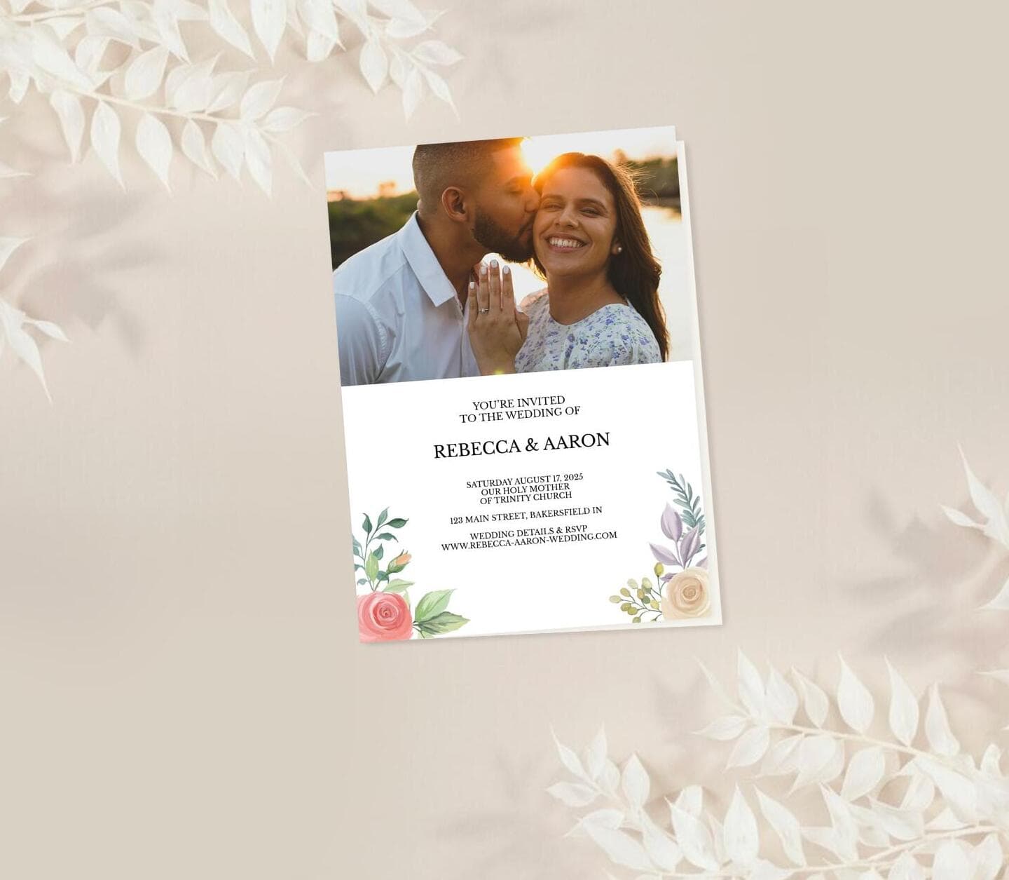 Rose Bouquet Invitation Card