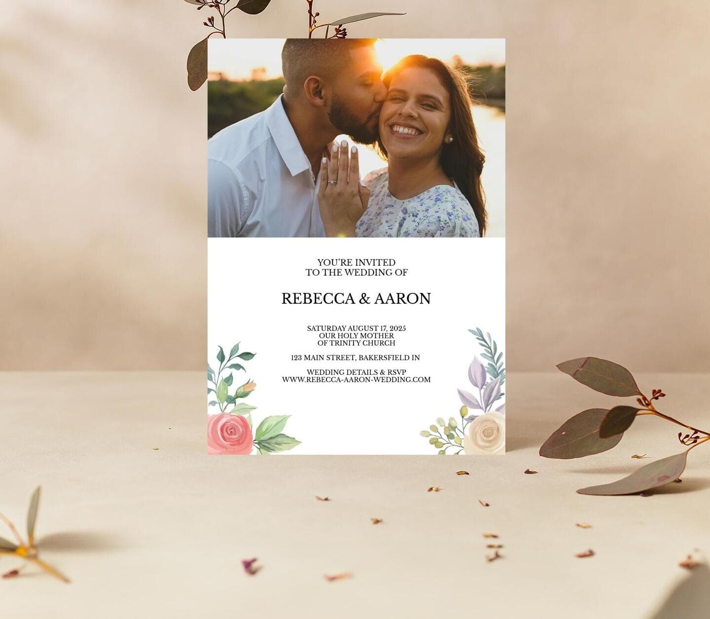 Rose Bouquet Invitation Card