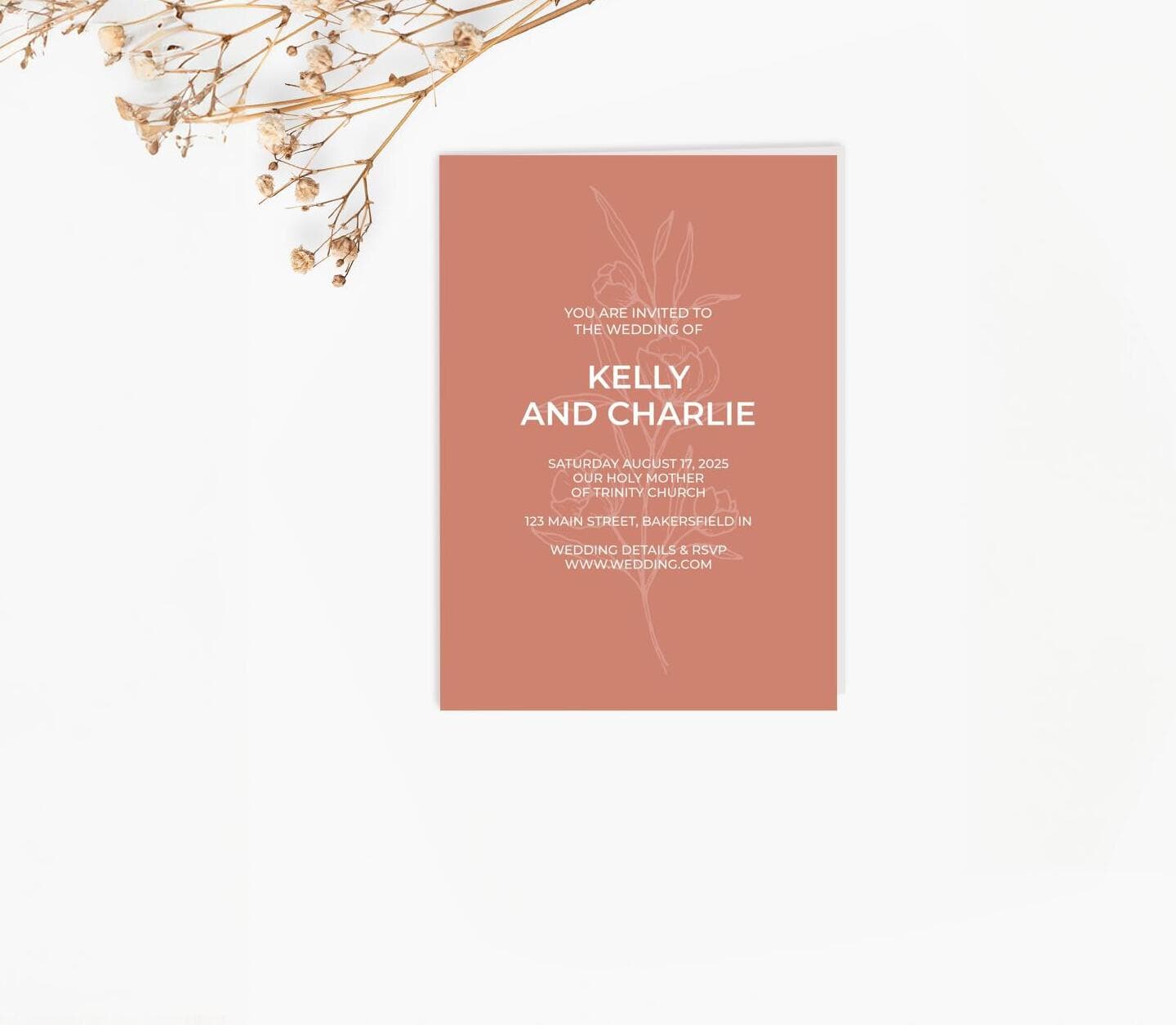 Terracotta Minimalist Invitation Card