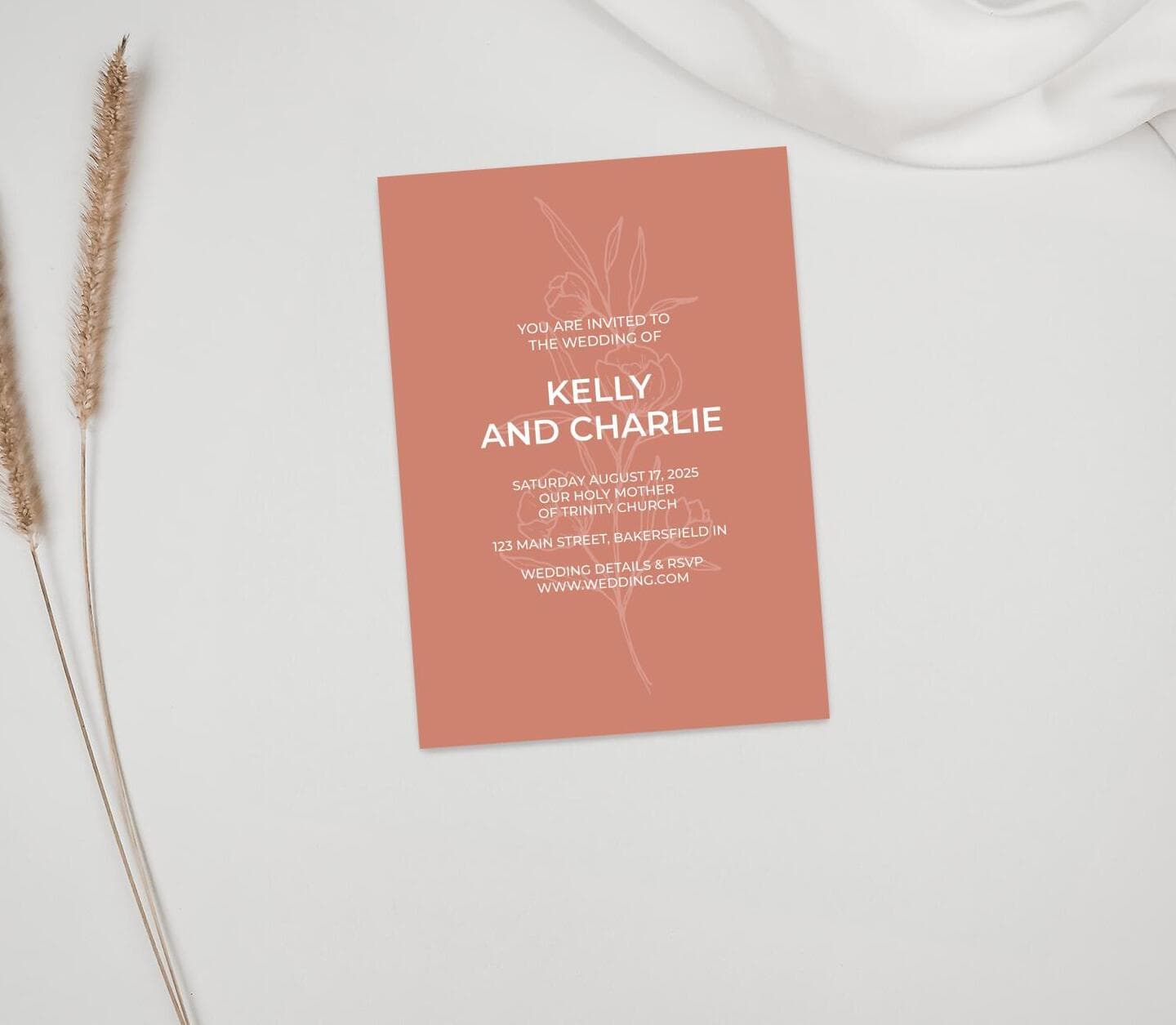 Terracotta Minimalist Invitation Card