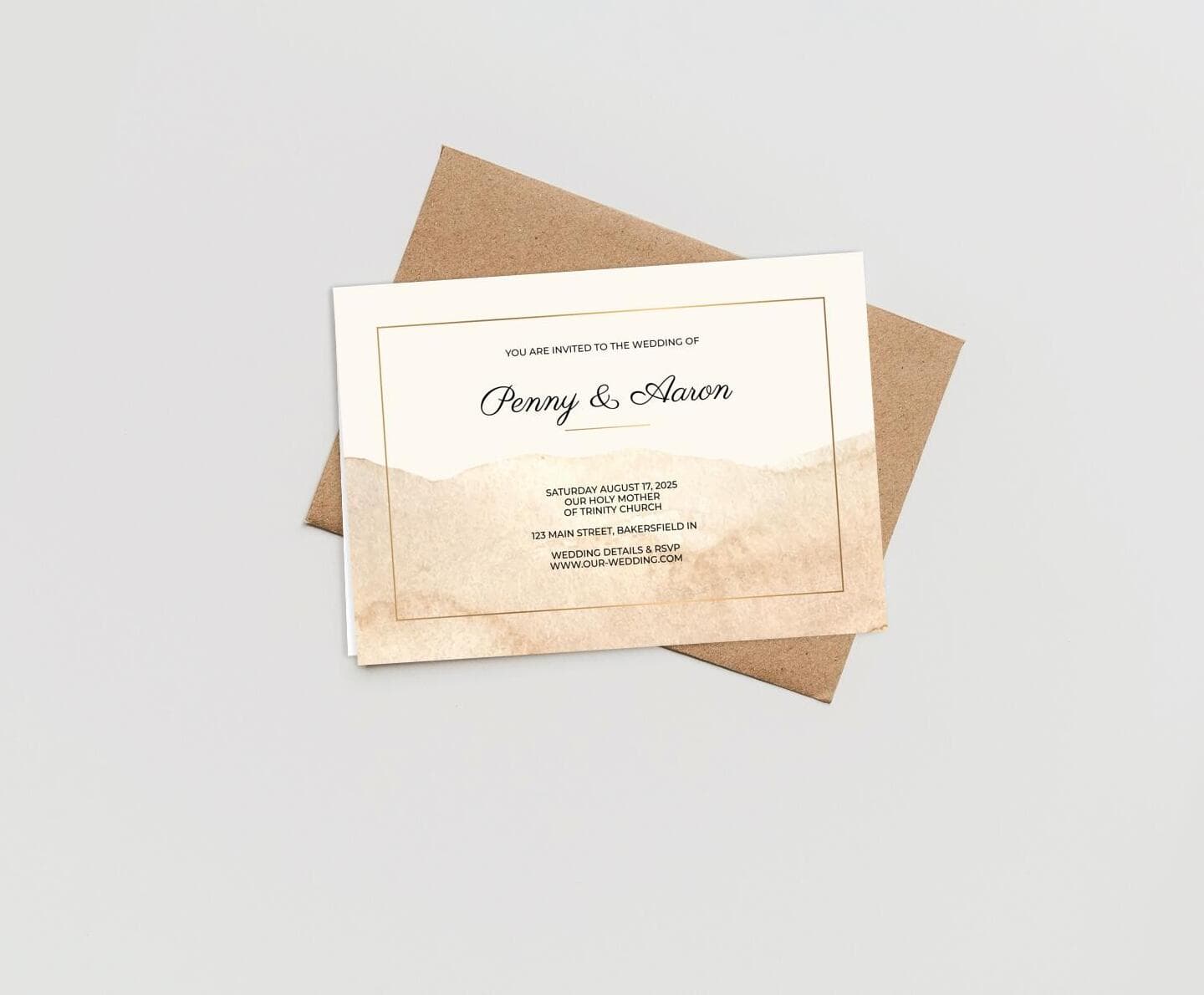 Lettering Watercolor Invitation Card