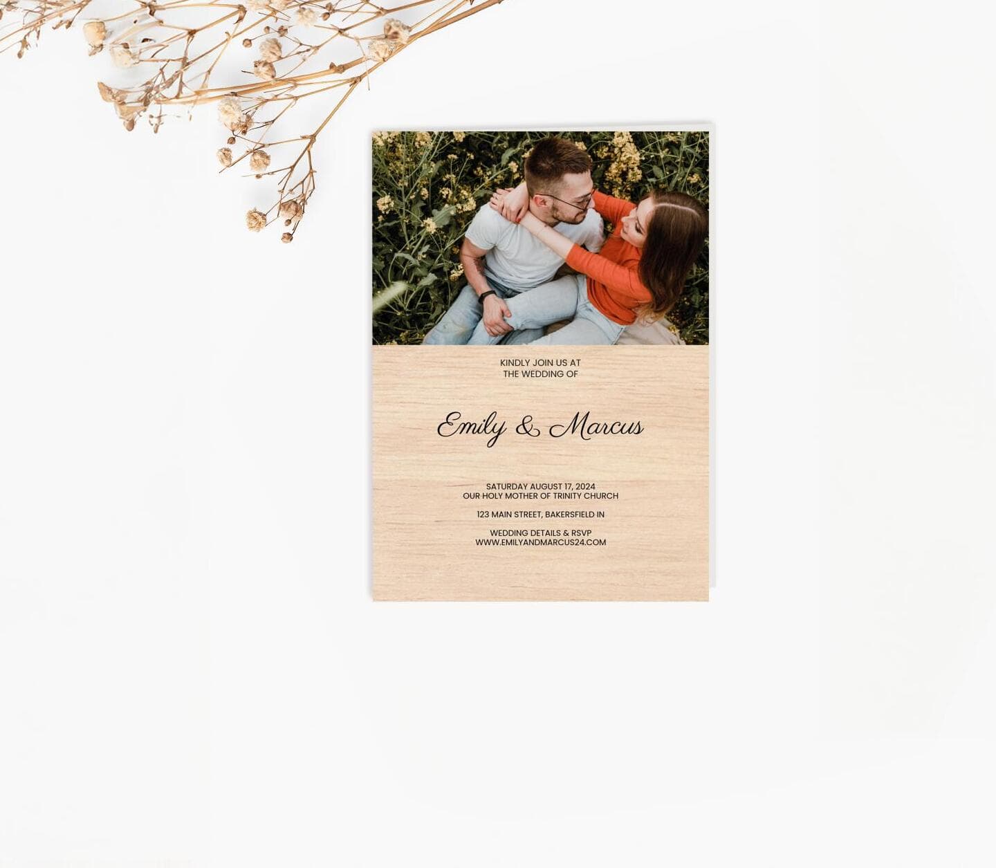 Wood Love Invitation Card