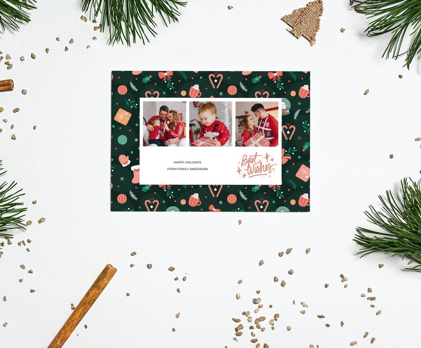 Christmas Paper Gift Pattern Card
