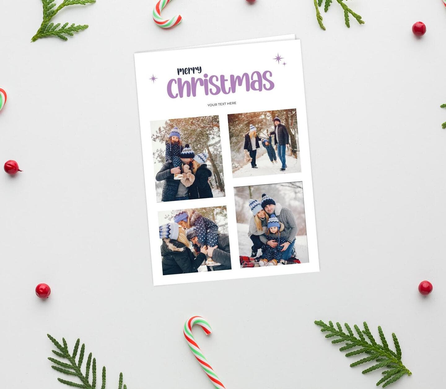 Purple Christmas Card