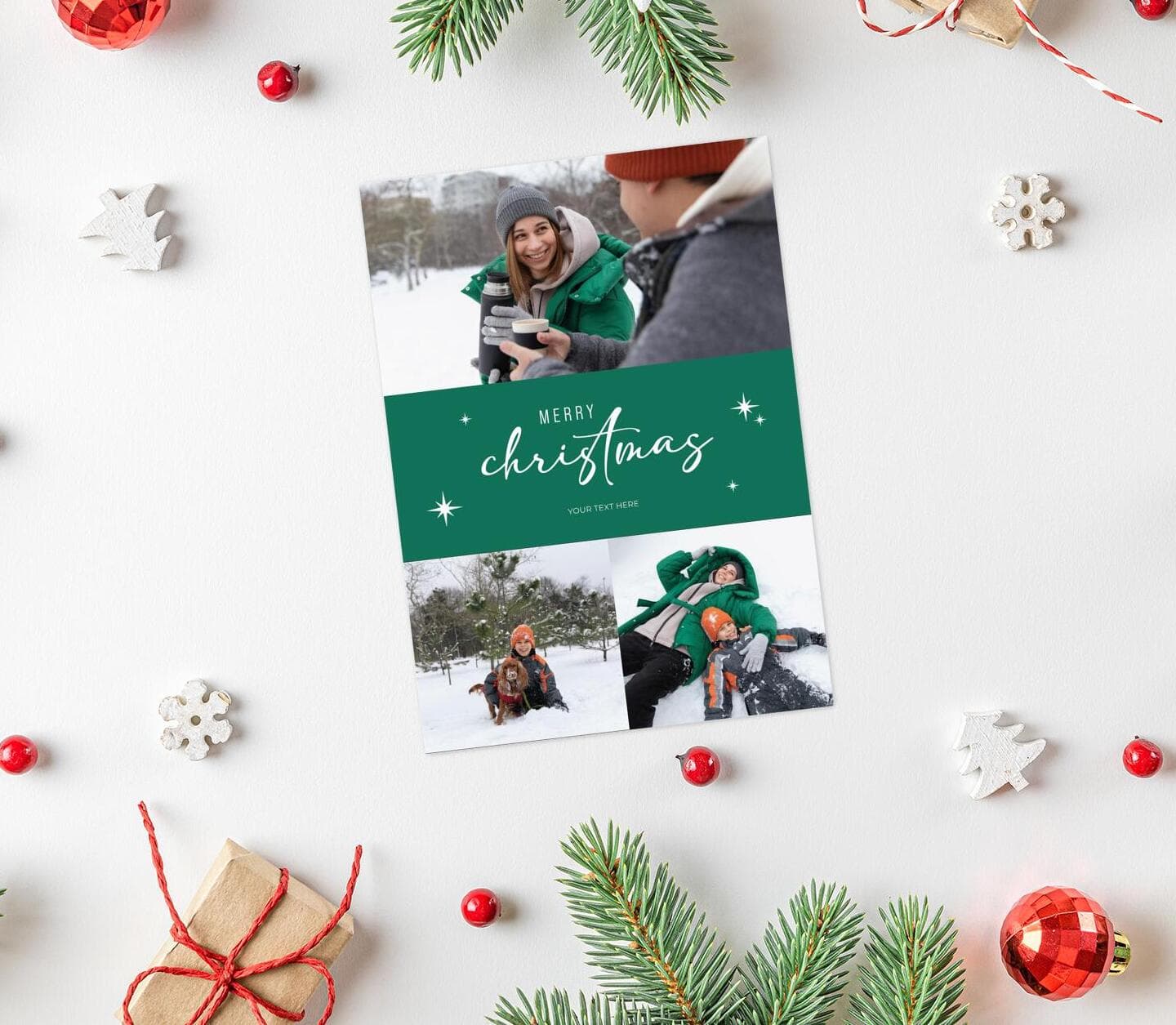 Green Christmas Card