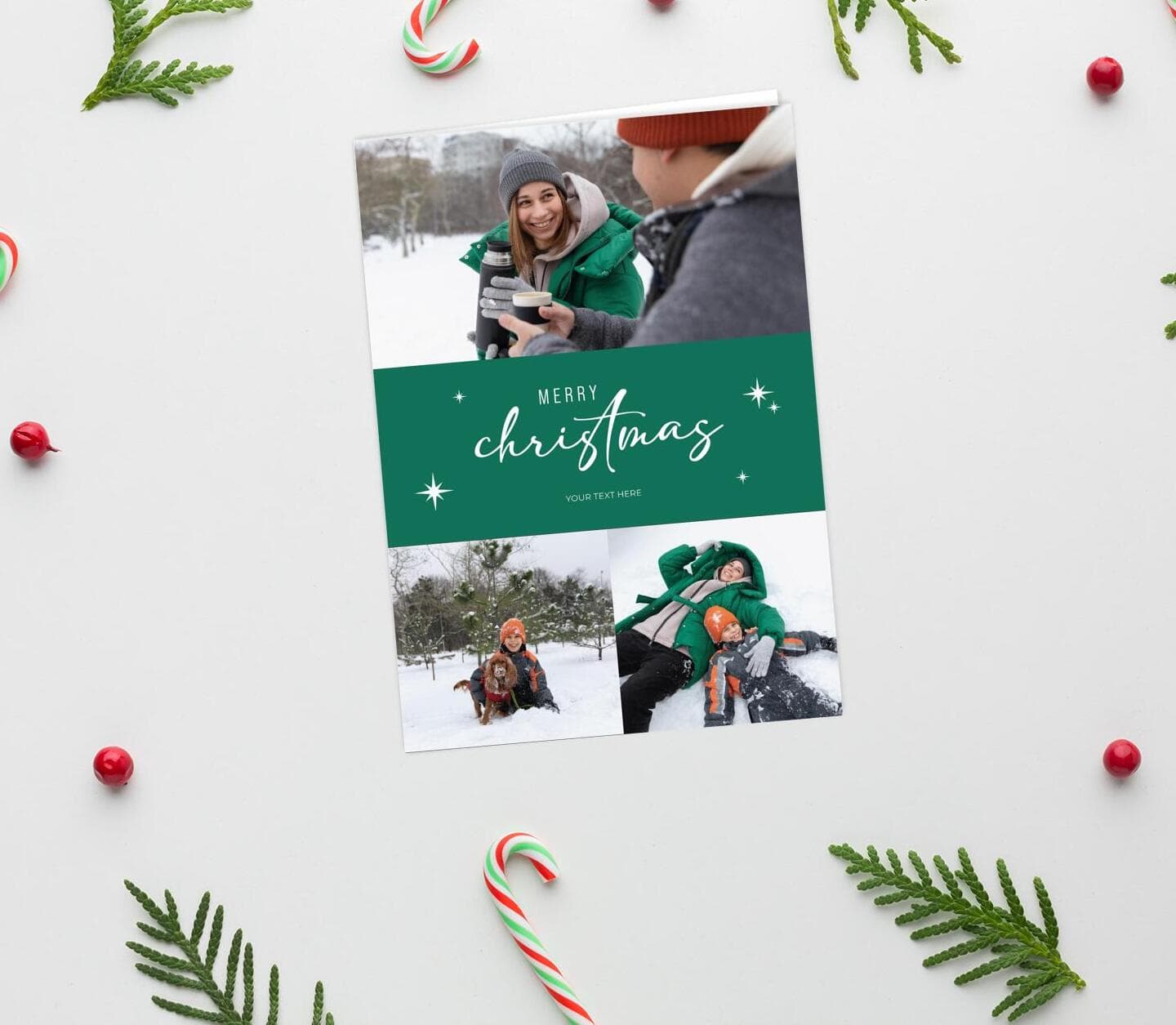 Green Christmas Card