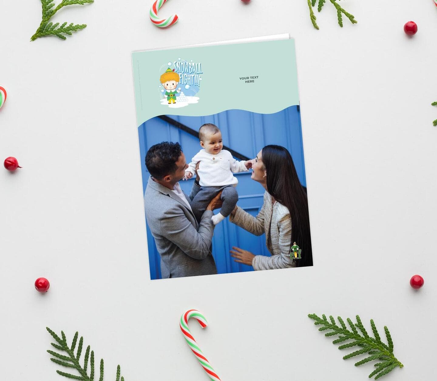 Elf™ Snowball Fight Blue Card