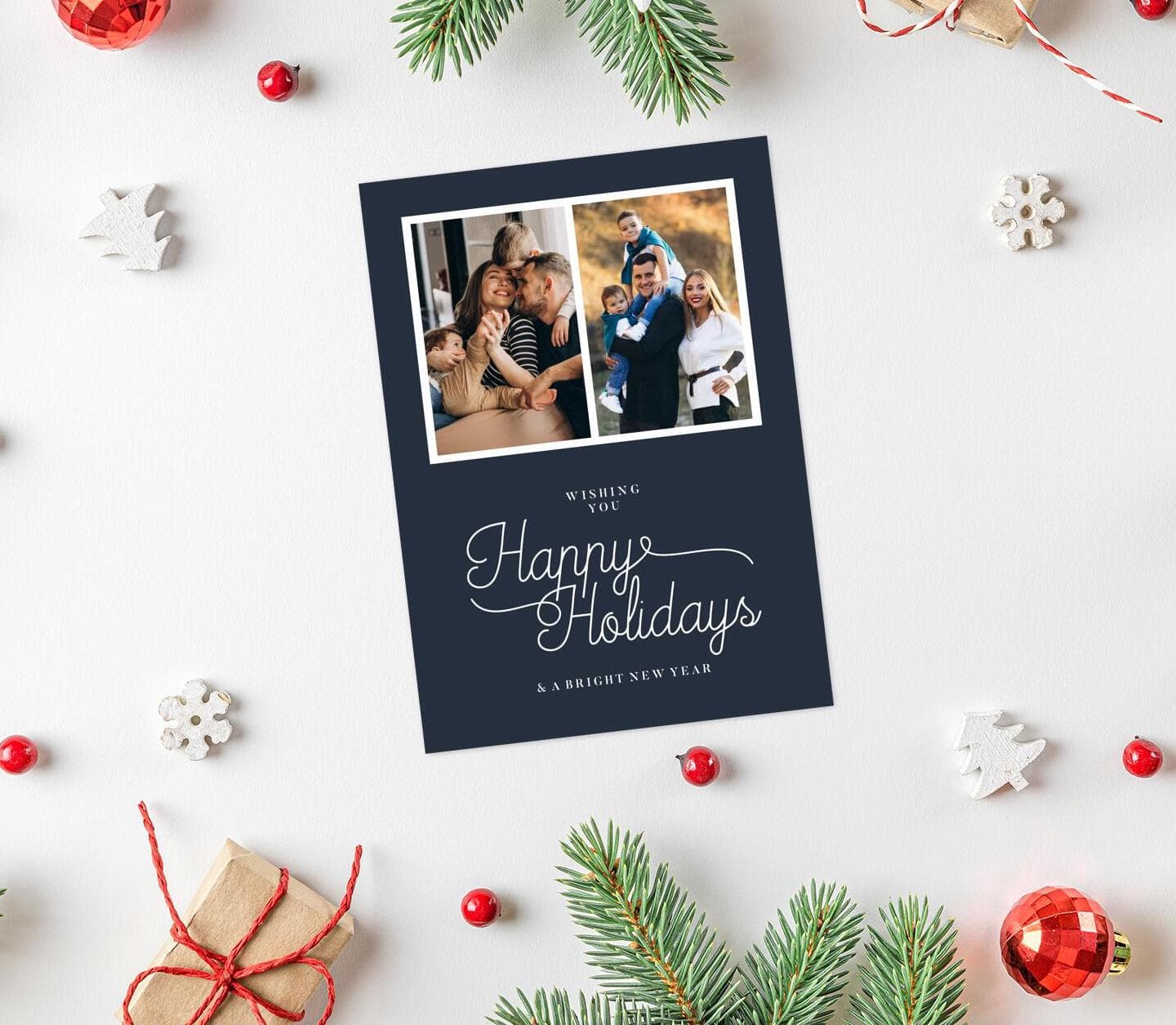 Holidays Wishes Blue Card