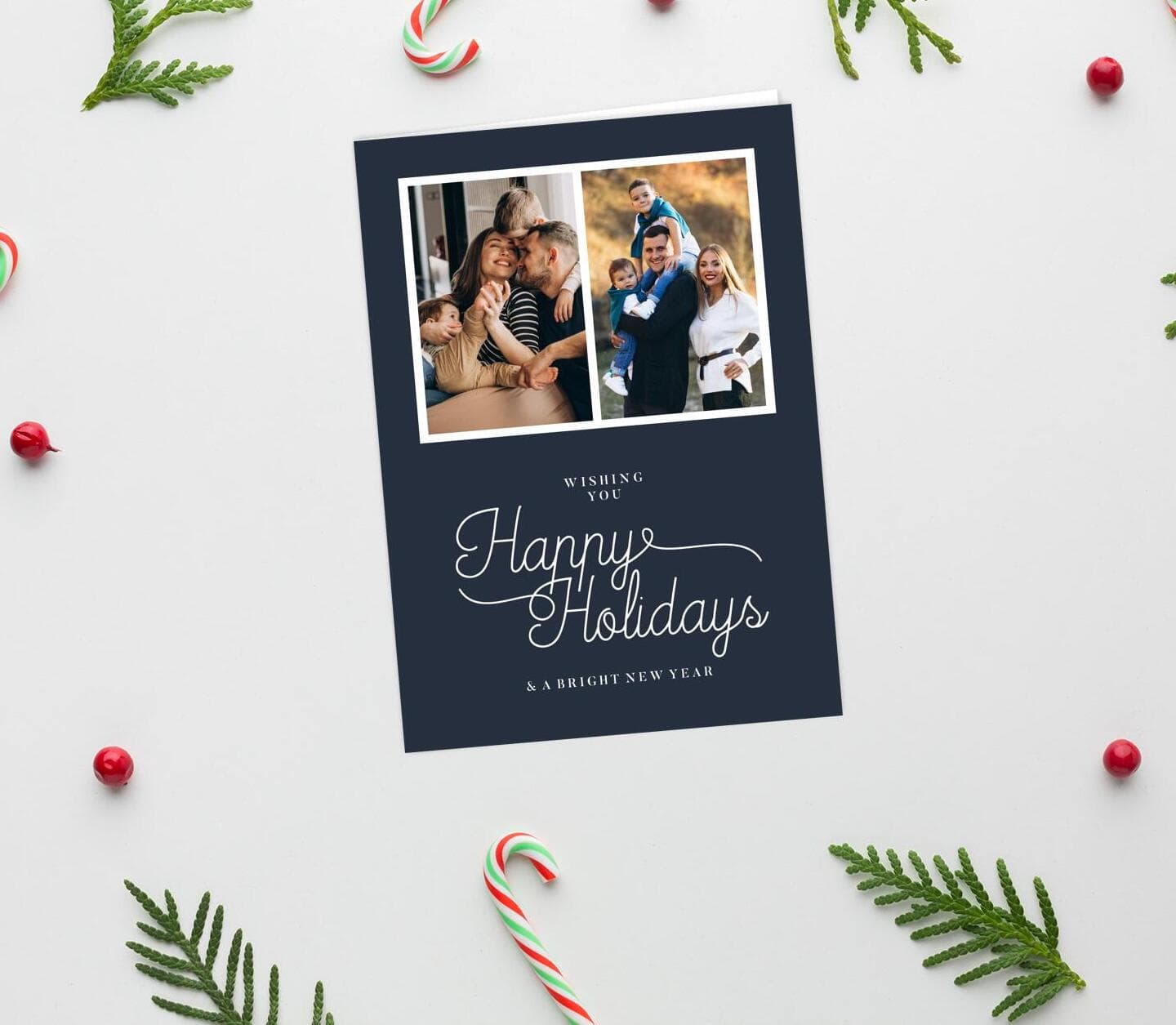 Holidays Wishes Blue Card