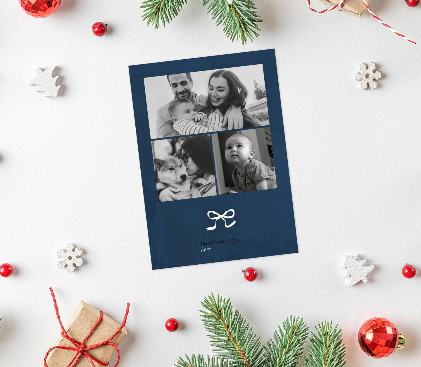 Blue Elegant Bow Tie Card