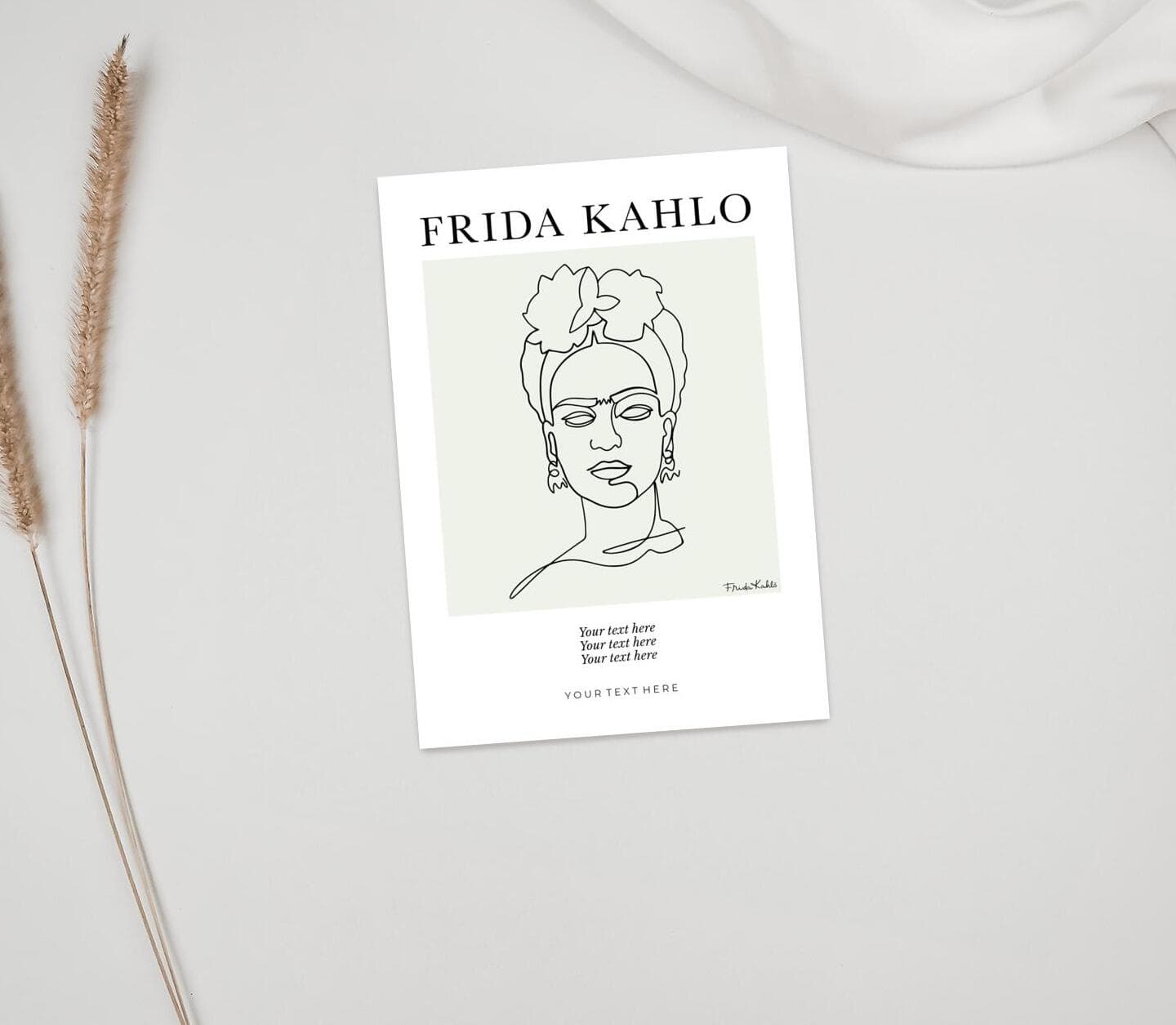 Frida Kahlo™ Line Art Portrait Card