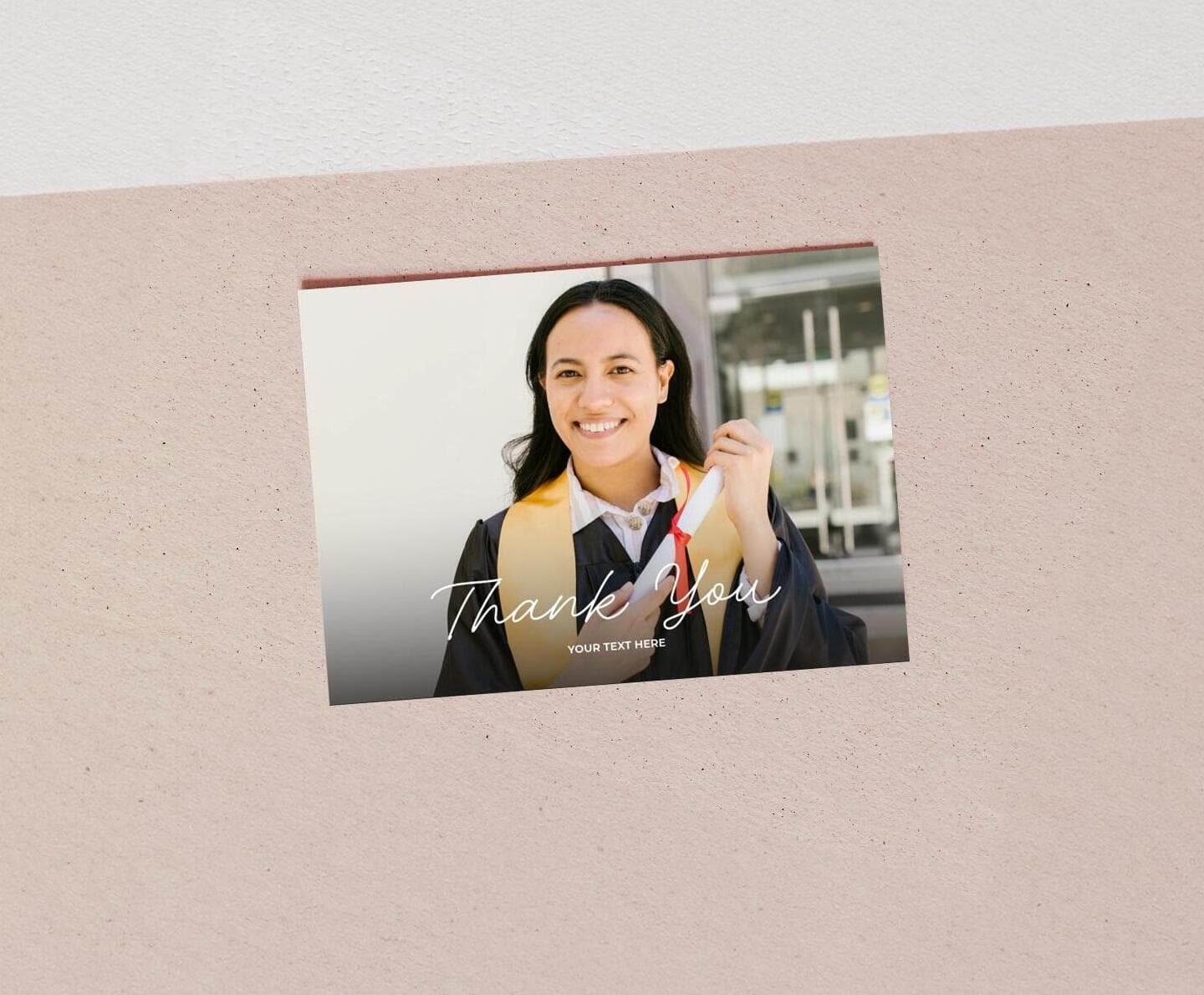 Landscape White Calligraphy Thank You Card