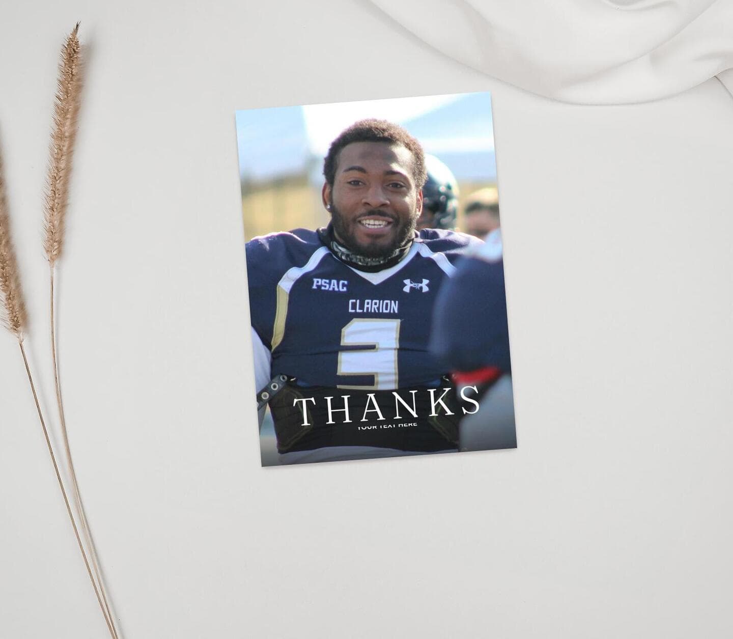 Portrait White Capital Thank You Card