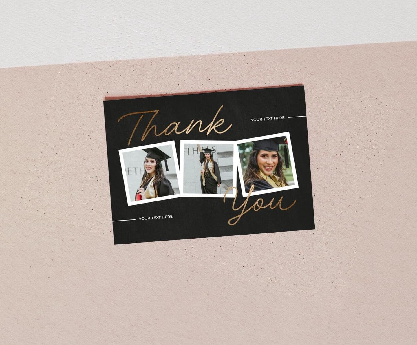 Multi-Square Golden Thank You Card