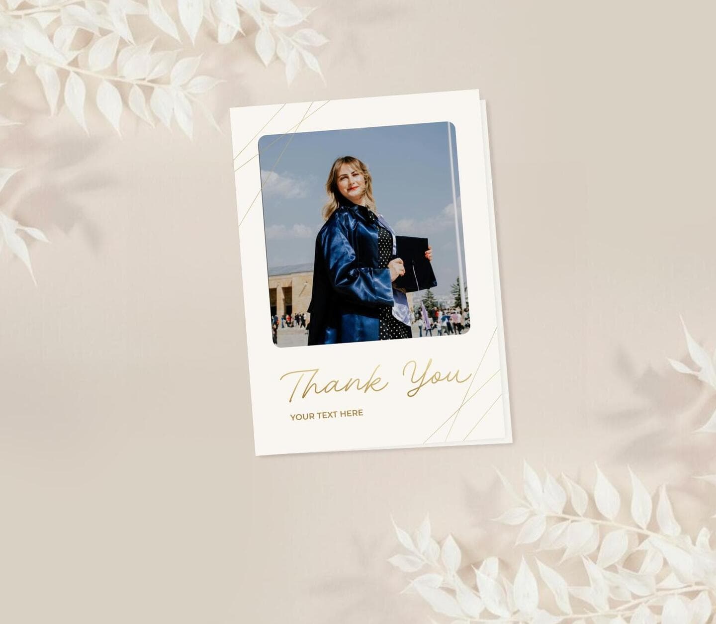 Golden Lines Thank You Card Card