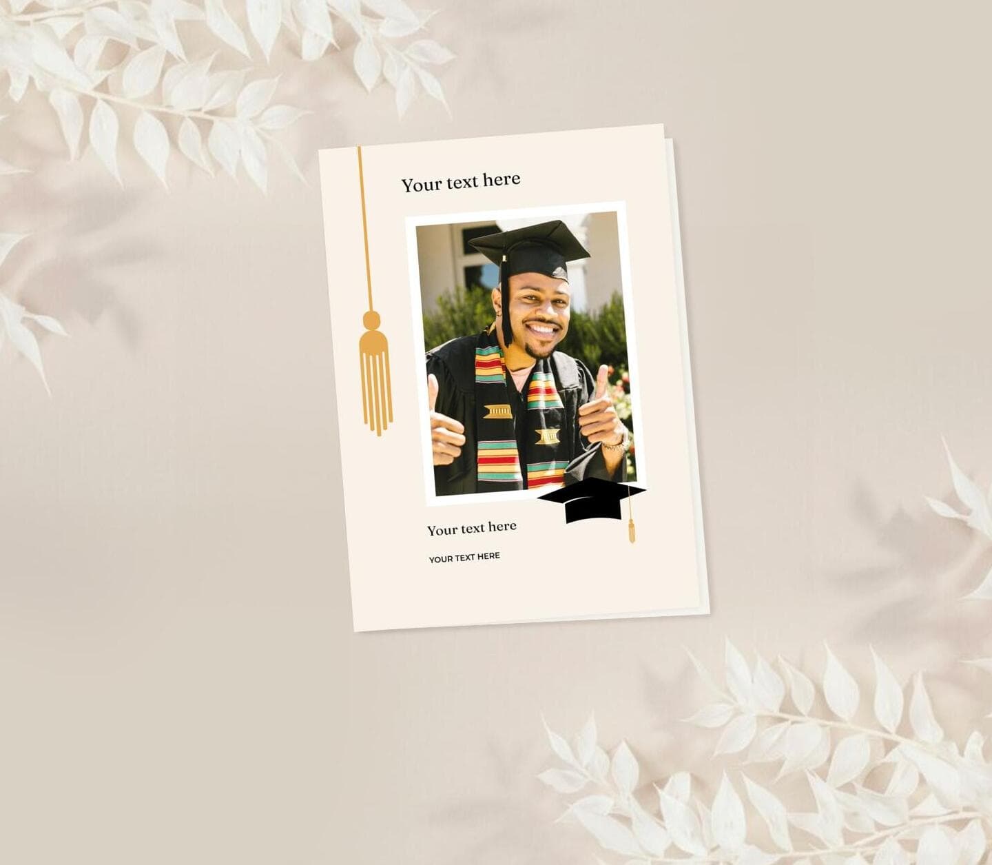 Golden Tassel Announcement Card