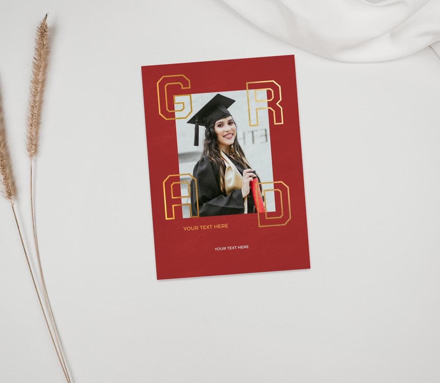 Red & Gold Announcement Card