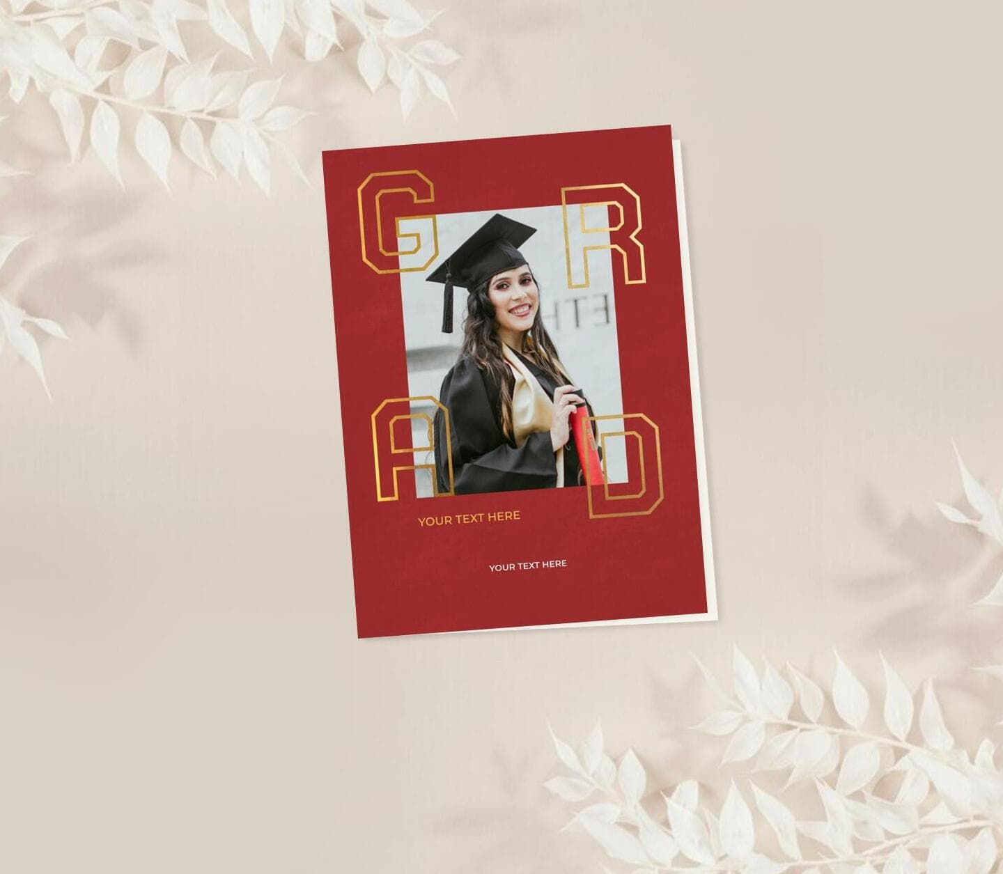 Red & Gold Announcement Card