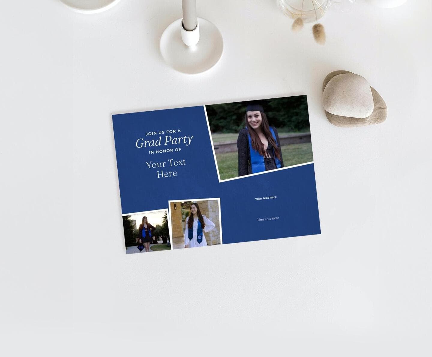 Blue Multi-Square Invitation Card