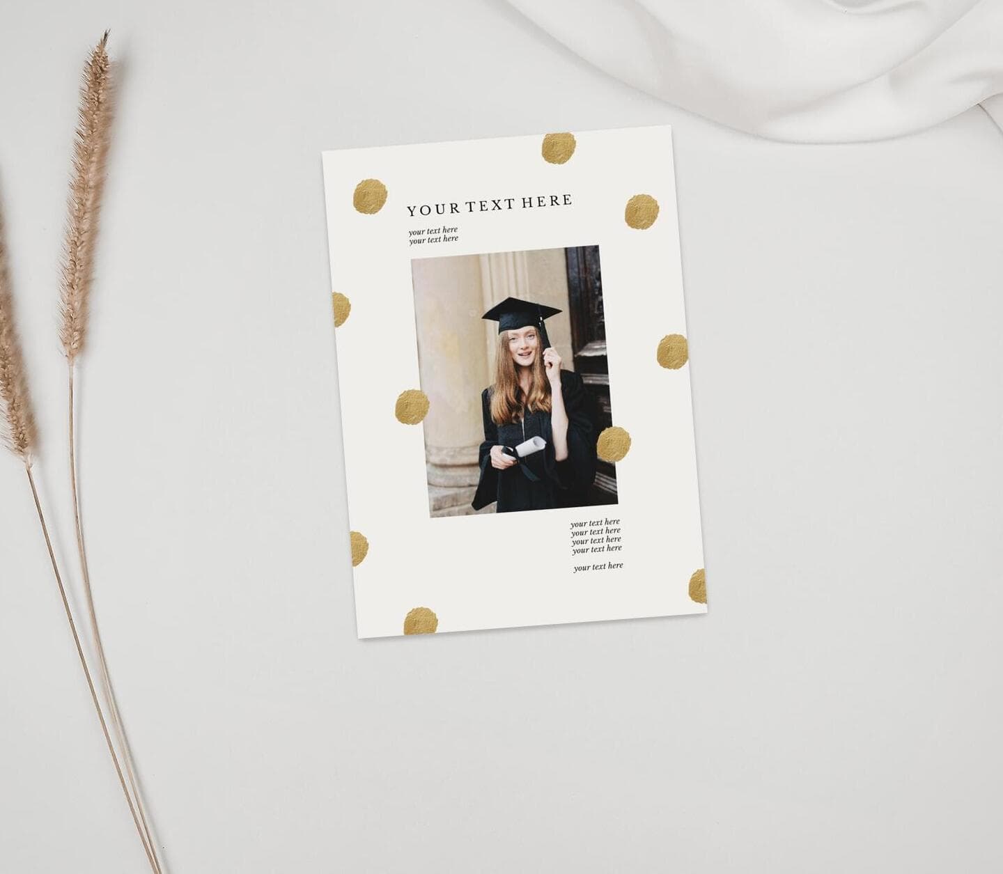 Golden Dots Invitation Card