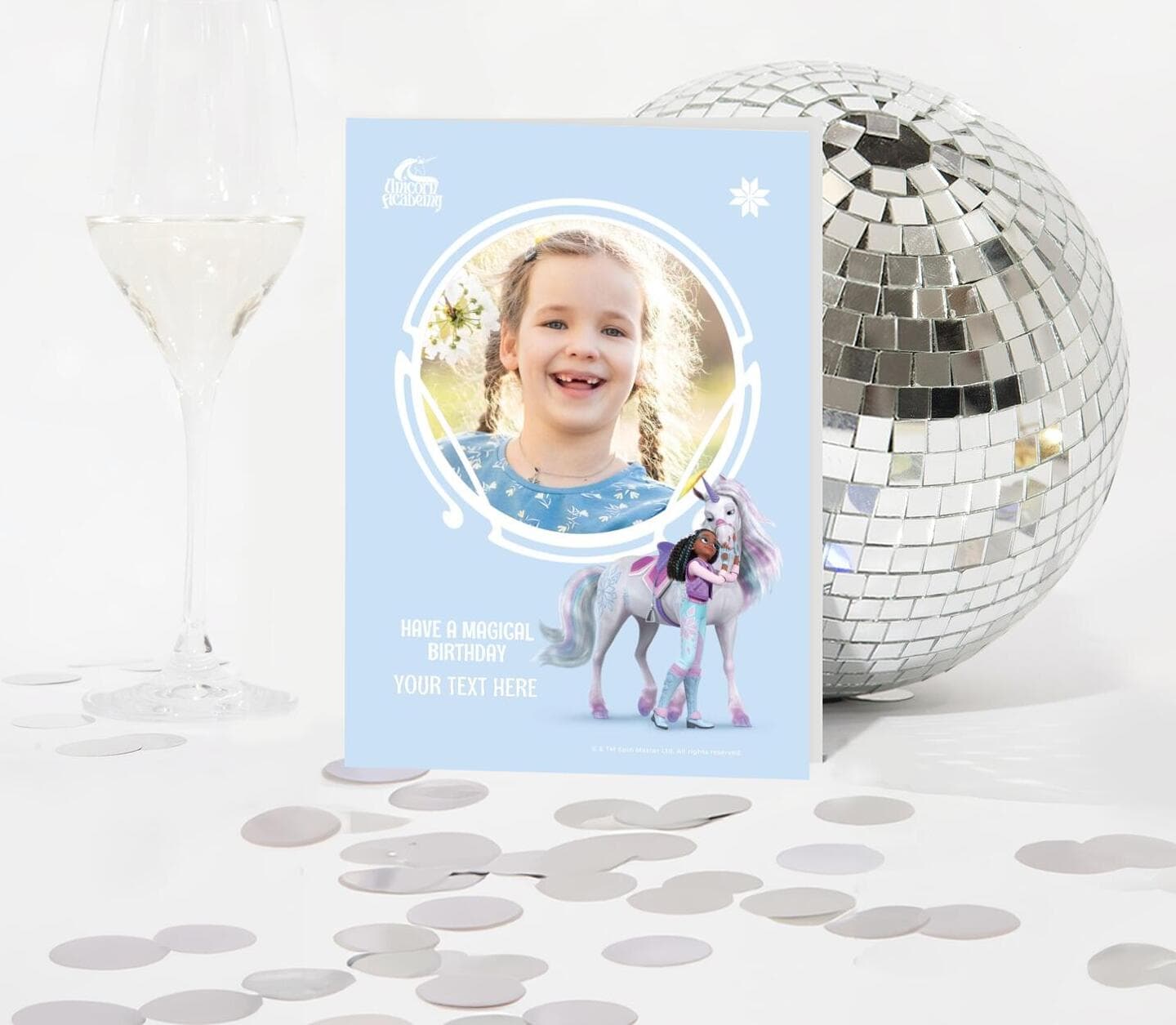 Unicorn Academy™ Layla And Glacier Birthday Photo Card