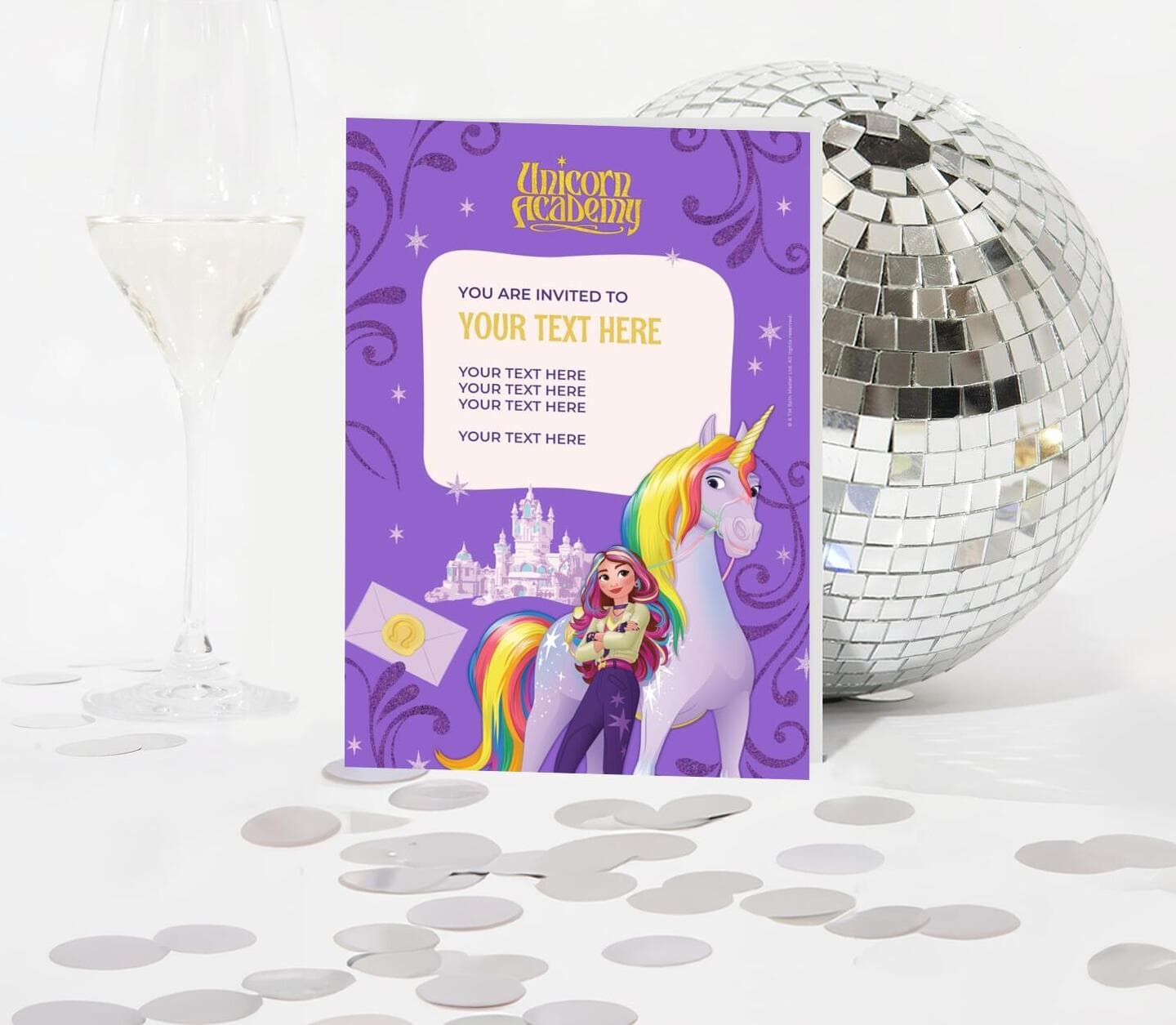 Unicorn Academy™ Birthday Invitation Card
