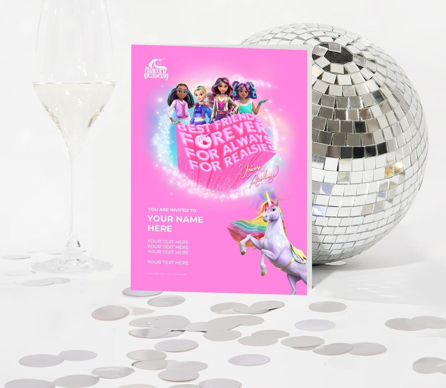 Unicorn Academy™ Unicorn Academy™ Best Friends Forever Invitation Card